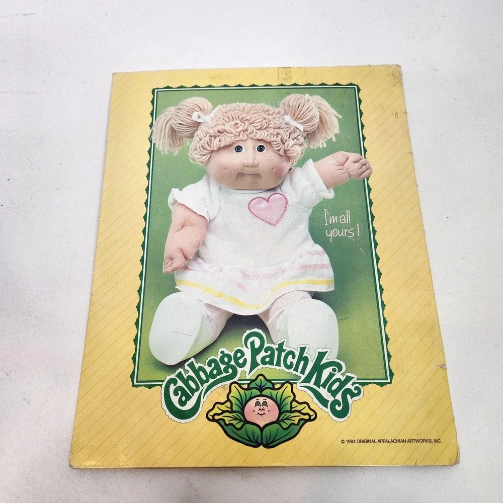 Vintage Cabbage Patch Kids Portfolio Folders Yellow A5 Children's Set Of 3 1984